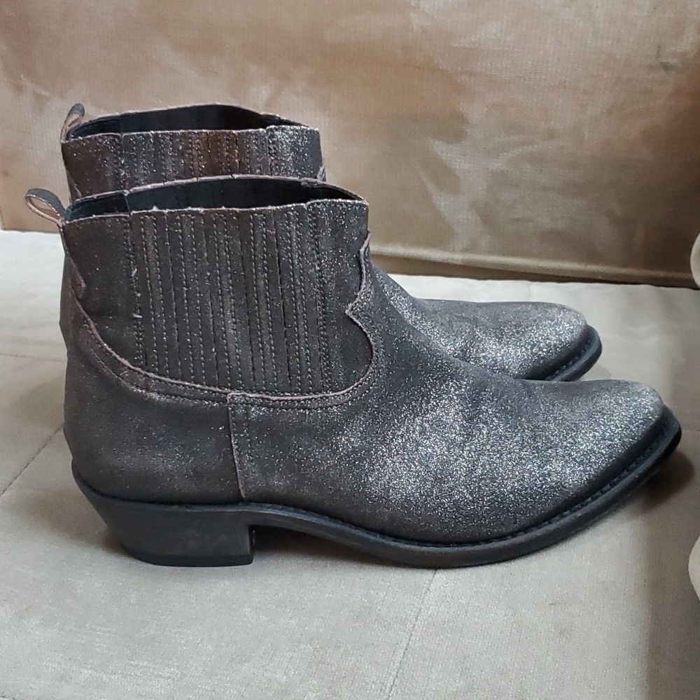 Golden Goose Crosby anthracite glitter western booties